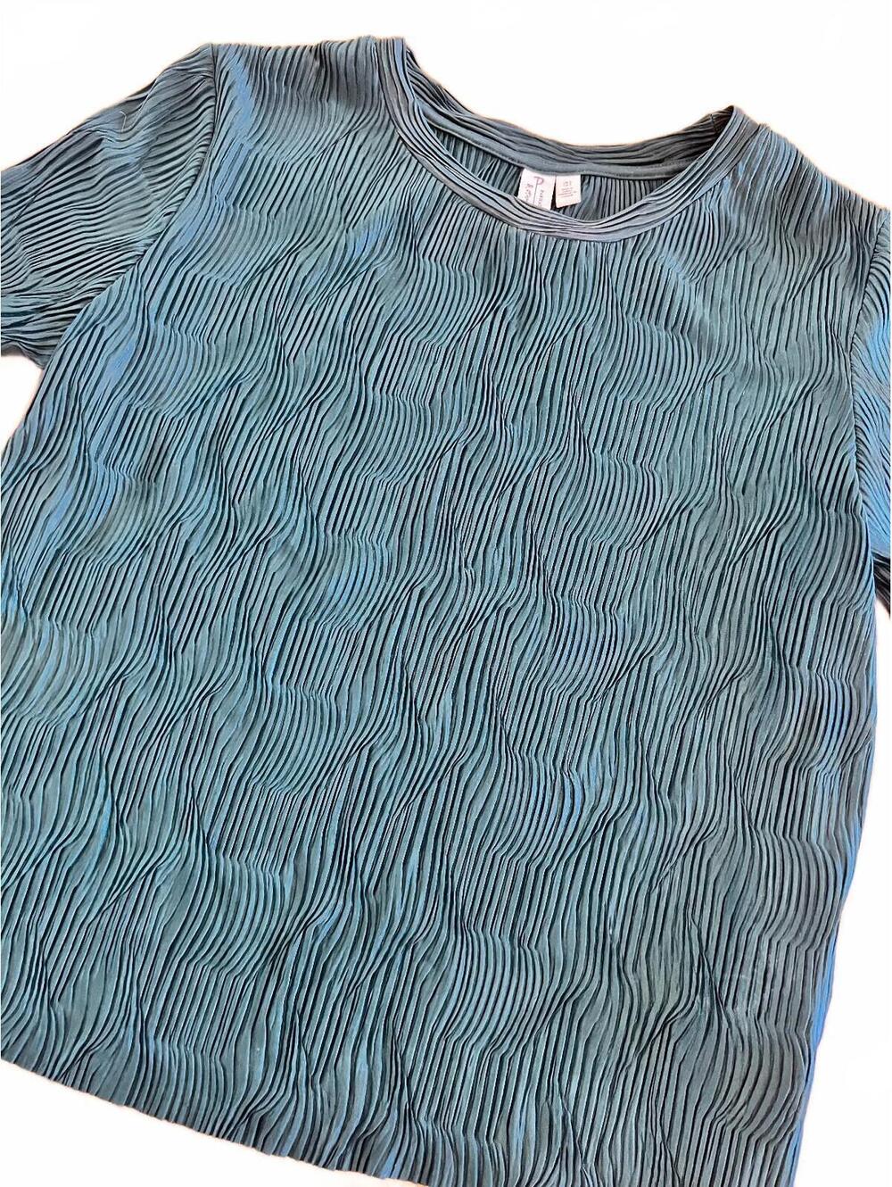 & Other Stories Vintage Parisatelier Green Textured Short Sleeve Top US 0